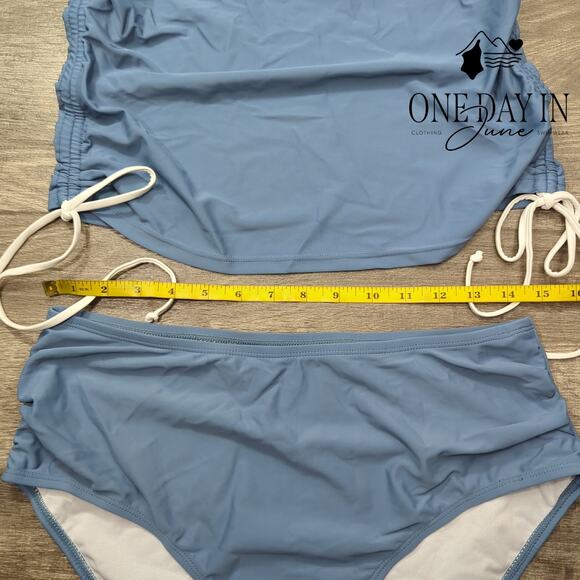 CharmLeaks Drawstring Tankini Swimsuit Size L - Picture 4 of 6